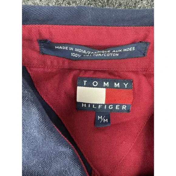 VTG Tommy Hilfiger Flag Shirt M/L USA Stars Stripes Button Up 100% Cotton Rare - Picture 6 of 8